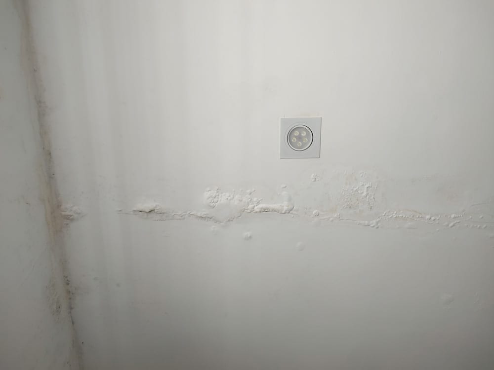 slab leak with water