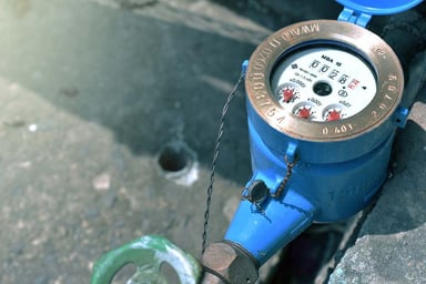 A main water line being repaired