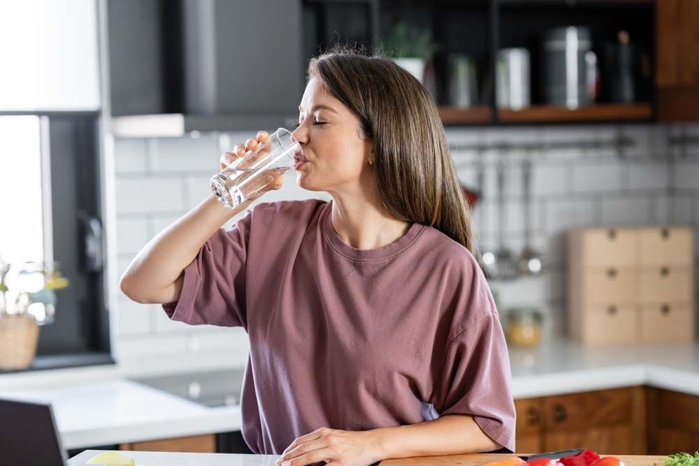 Purified drinking water from a kitchen tap