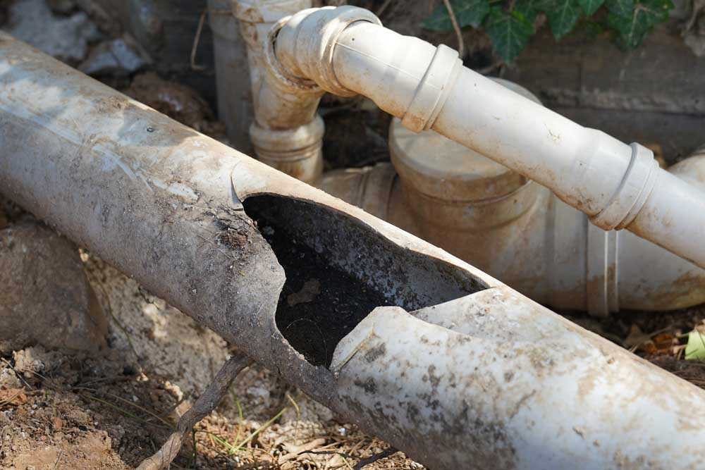 damaged sewer line